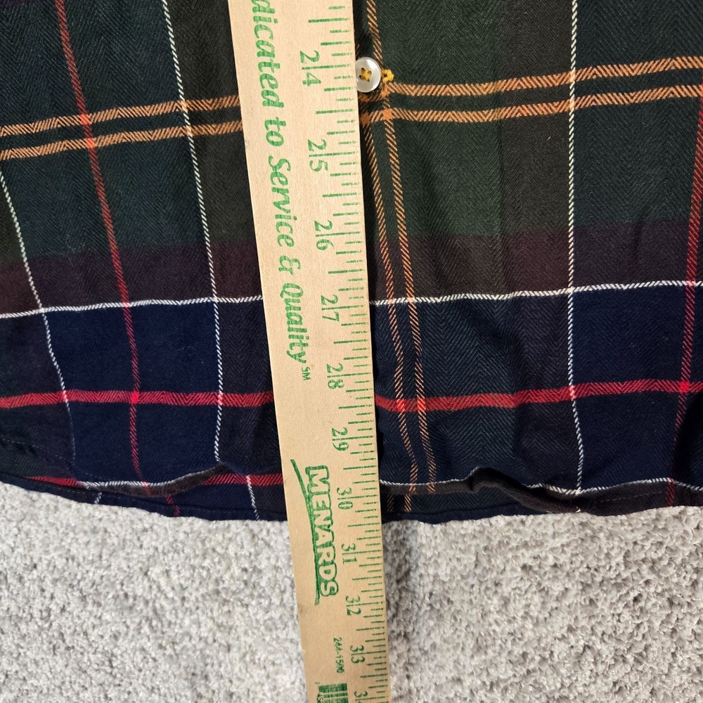 Barbour Shirt Mens Medium Tartan Plaid green flannel regular fit long sleeve - Picture 6 of 10
